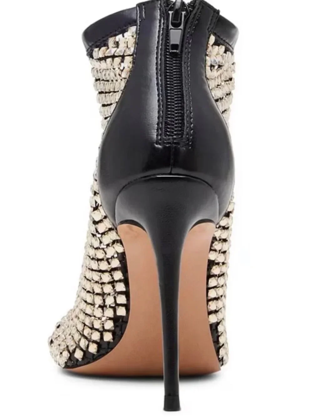 Dancin Mesh Rhinestone Stiletto Dress Booties - Picture 4 of 4